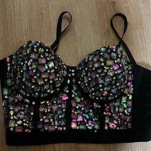 Shein bejeweled corset top